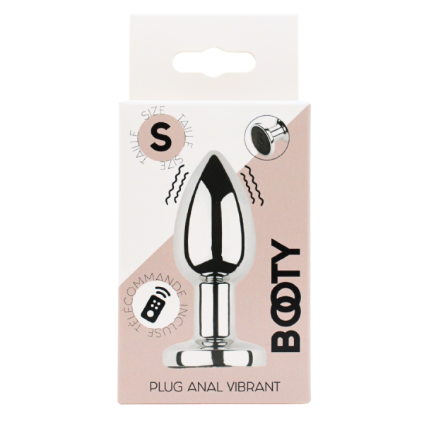 Plug vibrant acier inoxydable anal taille S avec télécommande, USB BOOTY